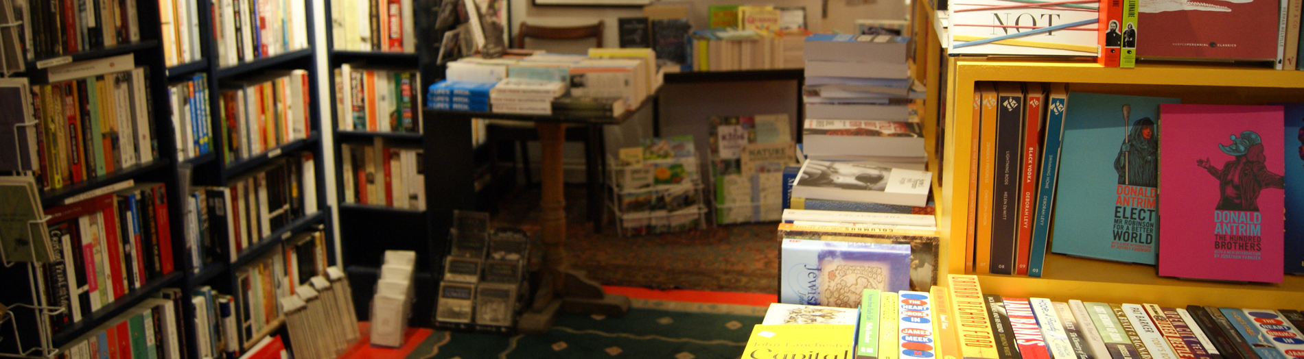 Inside of the book shoppe-table